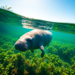 Florida manatee swimming in Outer Banks waters