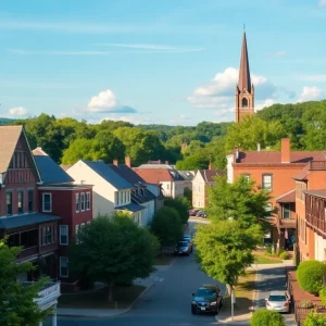 Scenic view of historic buildings in Bath, North Carolina