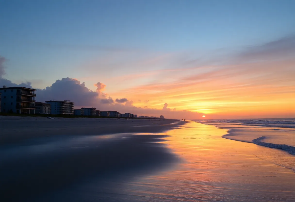 Sunset view of Kill Devil Hills Beach