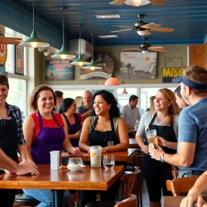 Service industry workers in a Nags Head restaurant