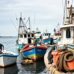 Fishing boats in North Carolina's coastal waters
