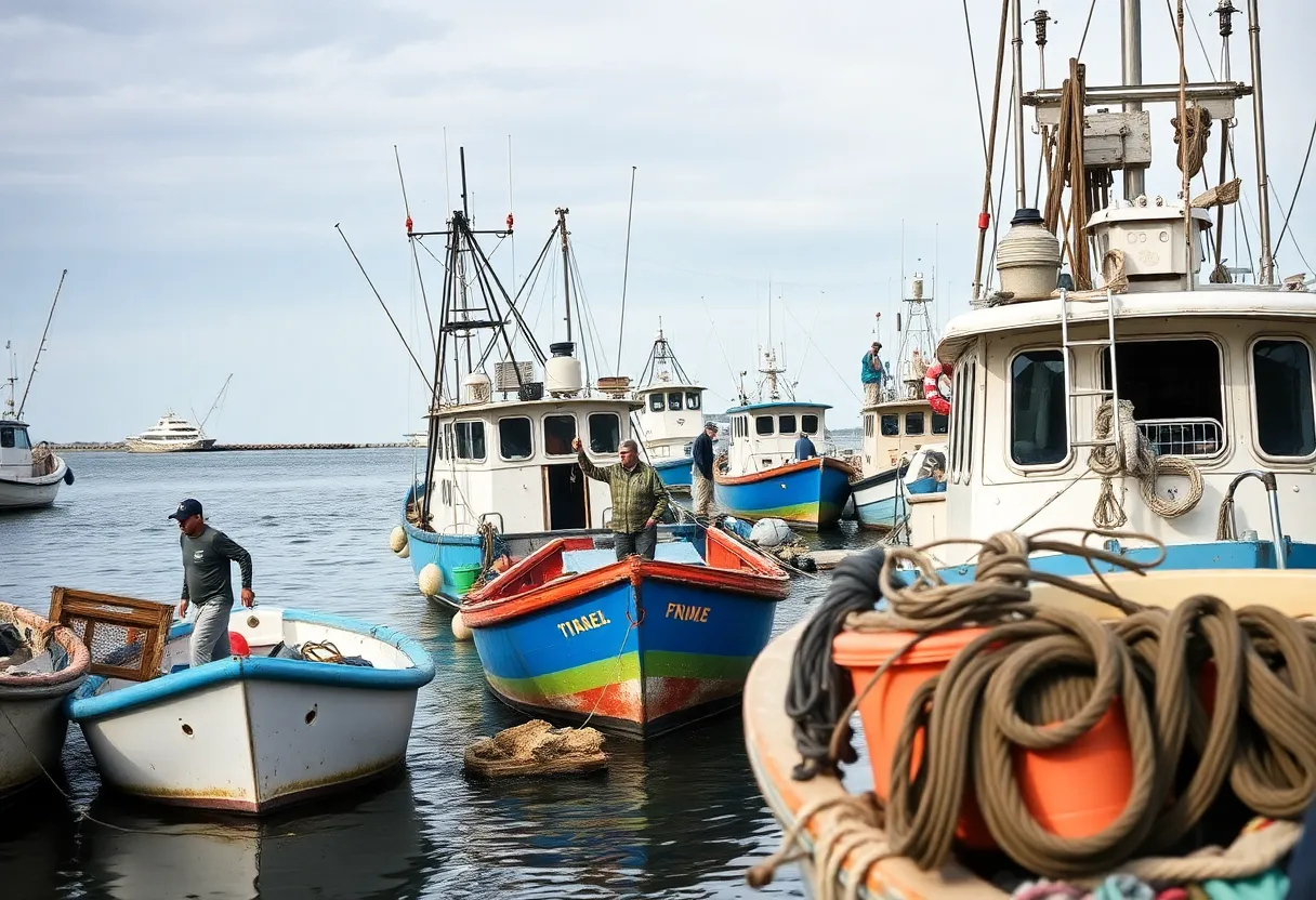 Fishing boats in North Carolina's coastal waters