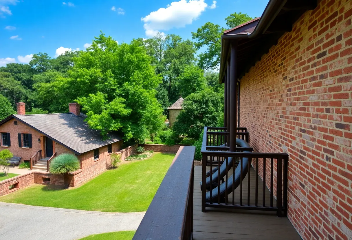 A view of a historical site in North Carolina showcasing colonial architecture.