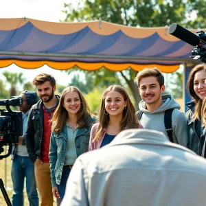 Actors on the set of Outer Banks during the final season filming