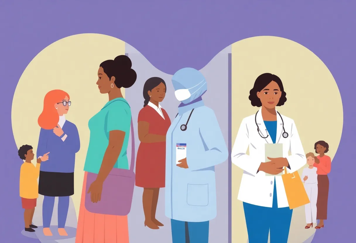 Community members accessing reproductive health services