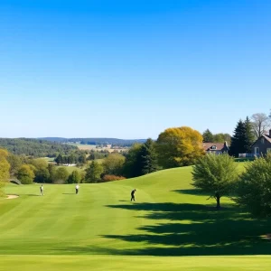 UCF Knights celebrating their victory at the ECU Intercollegiate on the golf course.