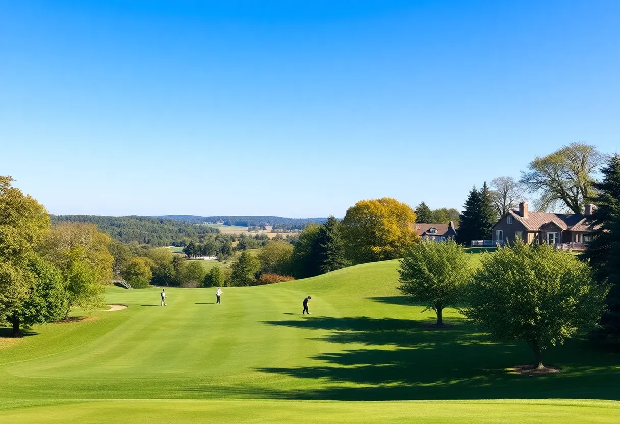 UCF Knights celebrating their victory at the ECU Intercollegiate on the golf course.