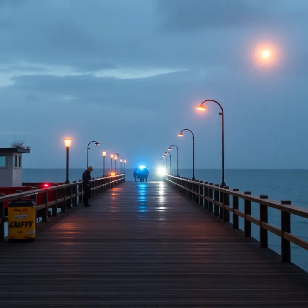 Avalon Fishing Pier scene with police response