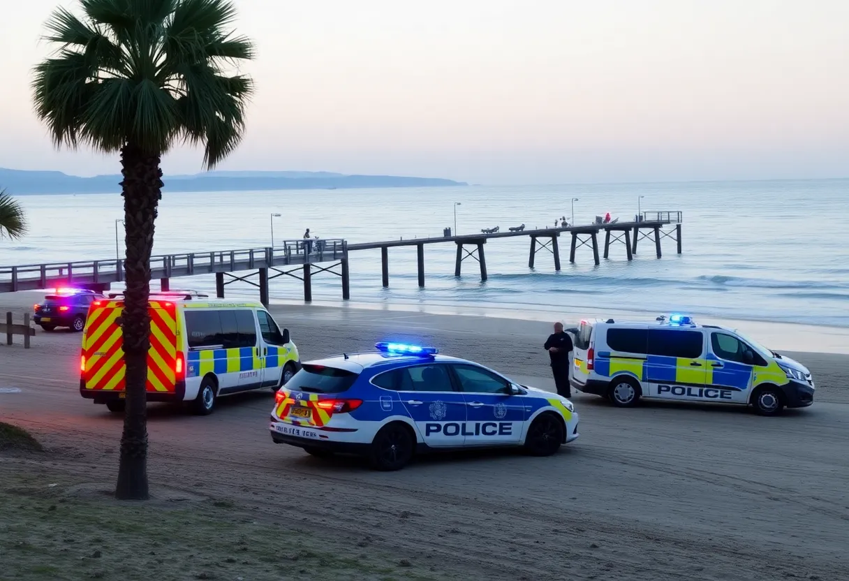Avalon Fishing Pier with emergency services present