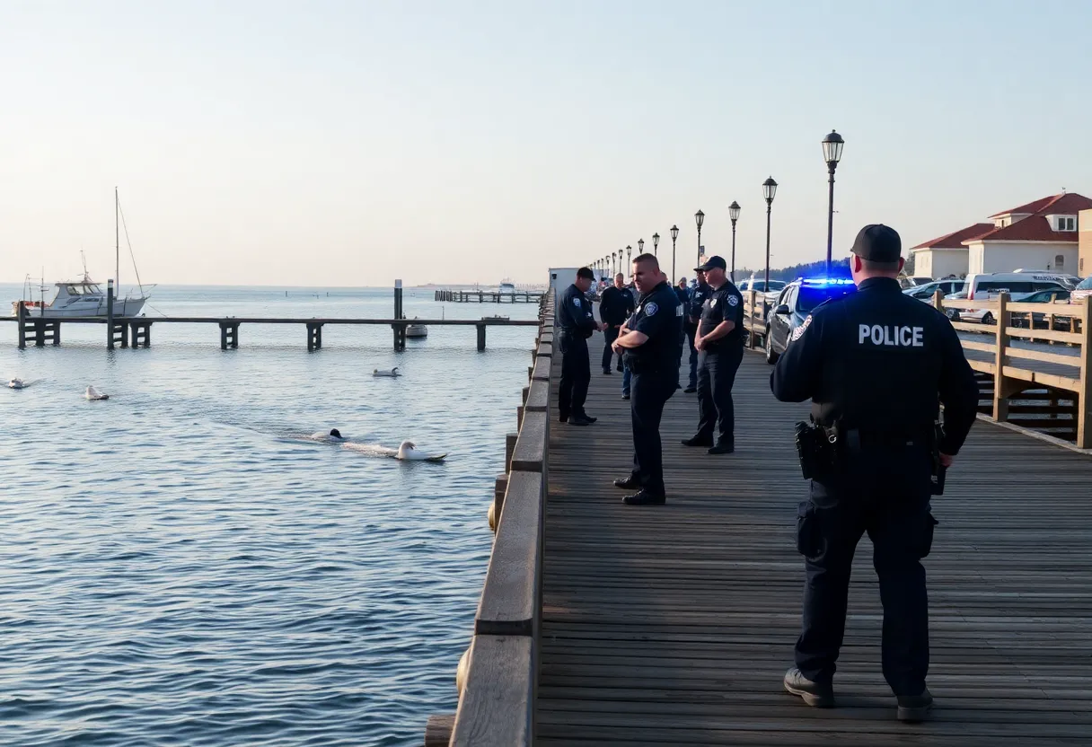 Police at Avalon Fishing Pier in Kill Devil Hills