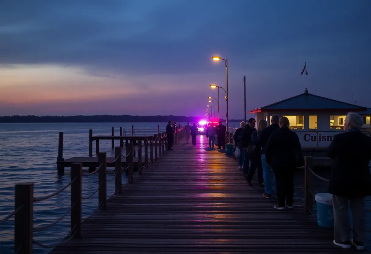 Avalon Fishing Pier with police presence after shooting incident