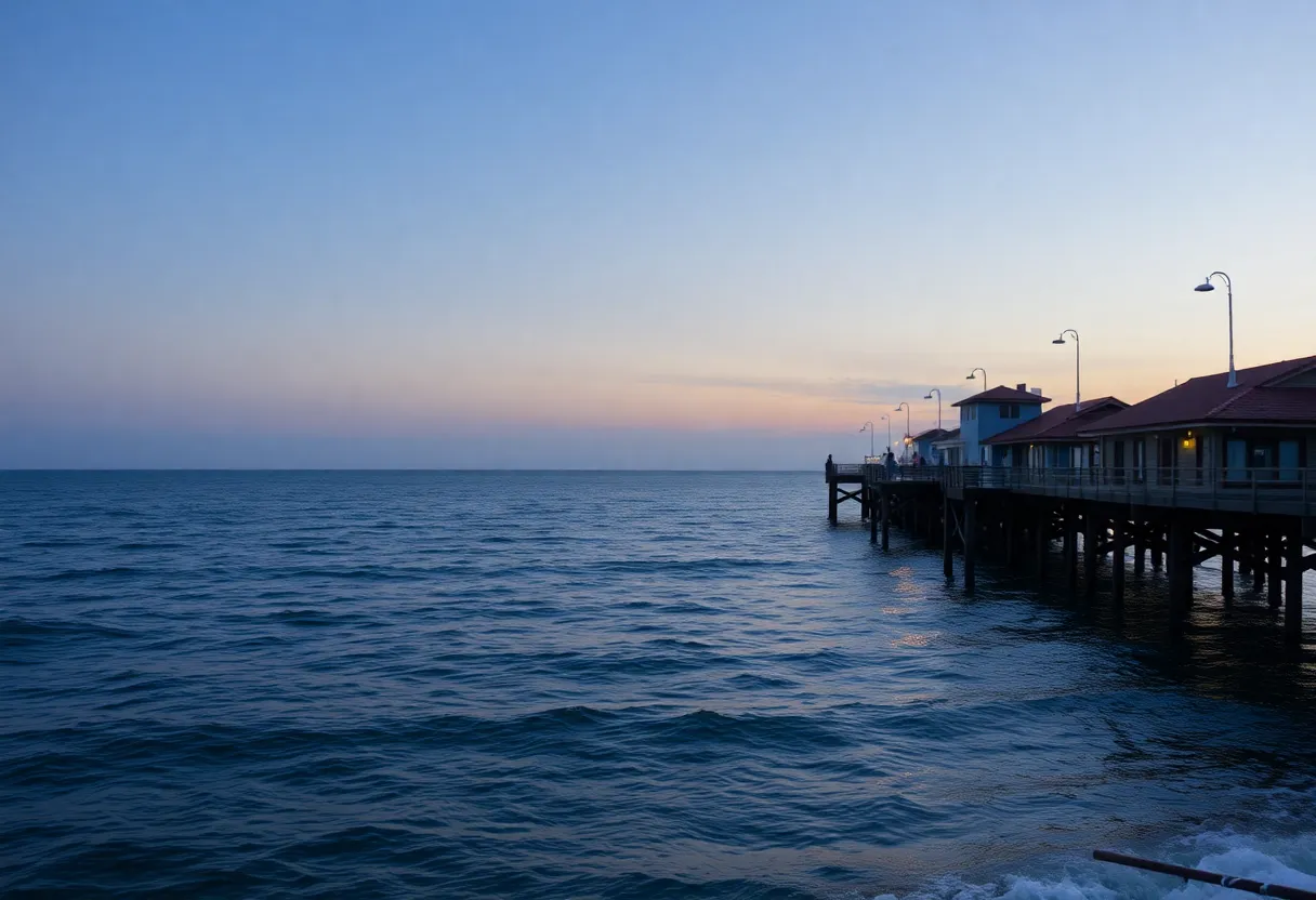 Sunset over Avalon Fishing Pier in Kill Devil Hills