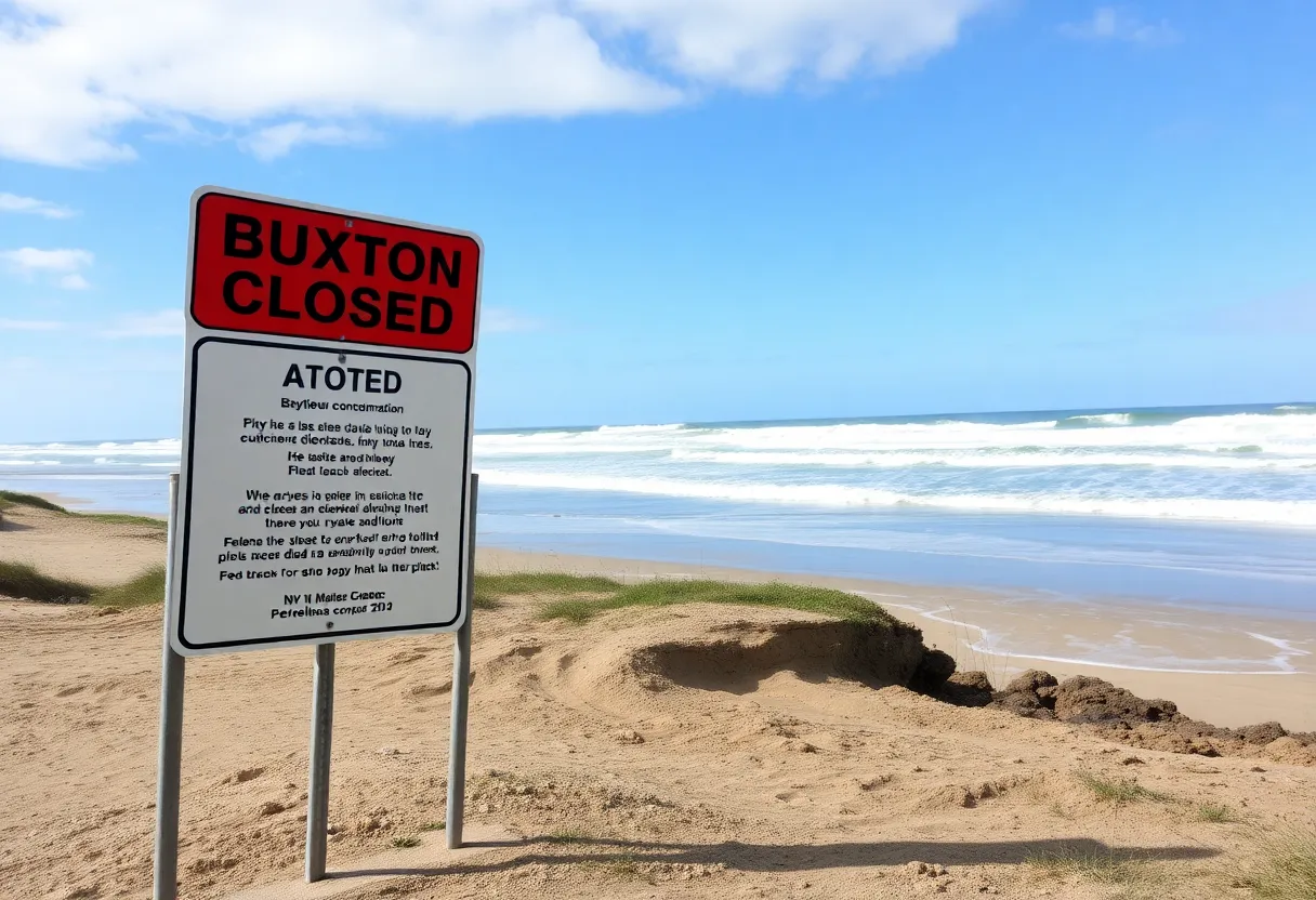 Closed Buxton Beach Access due to petroleum contamination