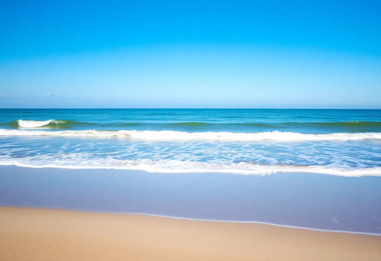 Serene view of Glidden public beach in Nags Head, NC