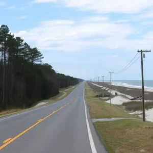 Hatteras Island landscape after Hurricane Erin