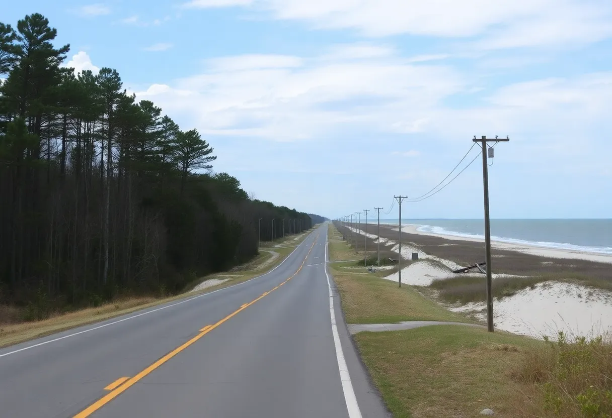 Hatteras Island landscape after Hurricane Erin