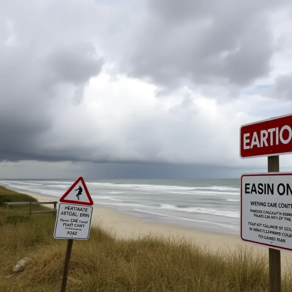 Stormy skies over Dare County as Hurricane Erin approaches