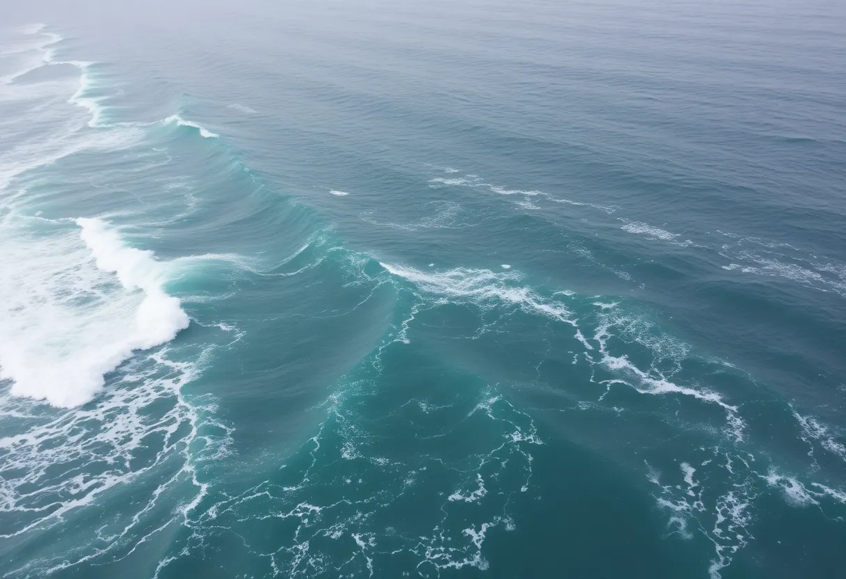 Stormy coastline during Hurricane Erin with large waves