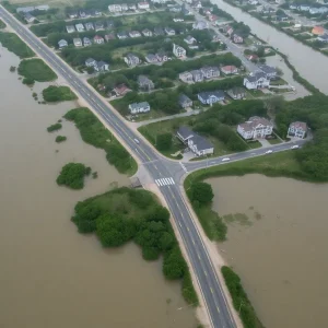 Flooding in Outer Banks caused by Hurricane Erin