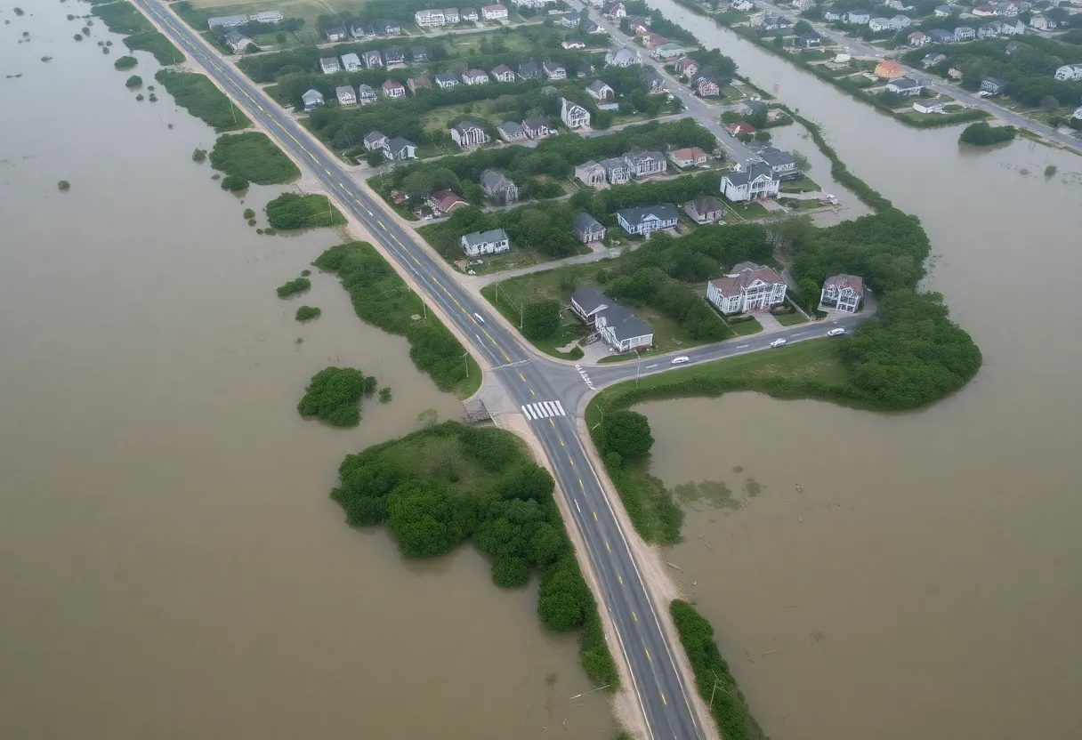Flooding in Outer Banks caused by Hurricane Erin
