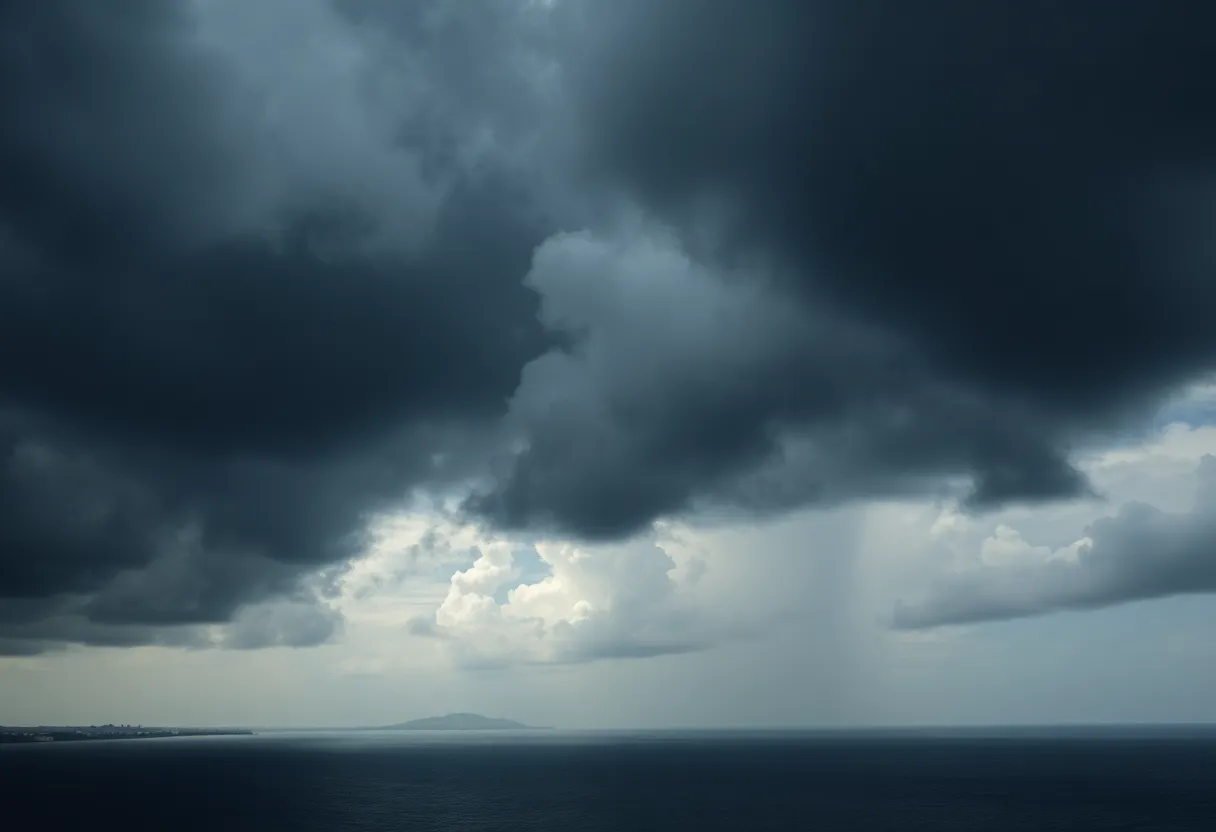 Intense hurricane winds and rain approaching Puerto Rico