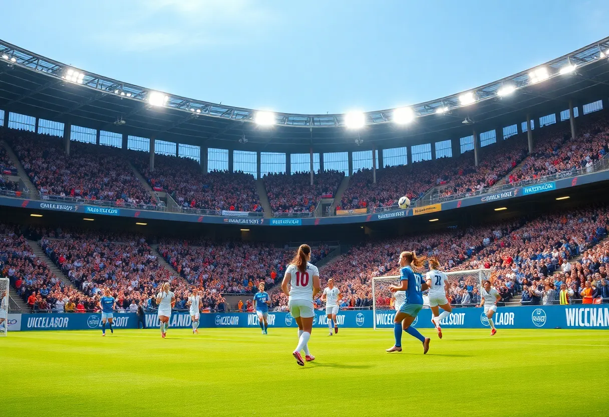 Players from Liberty University women's soccer team playing in a match against East Carolina.