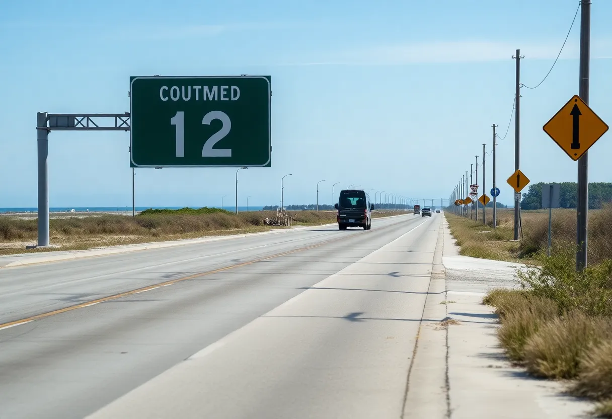 N.C. Highway 12 on Hatteras Island after cleanup efforts post-Hurricane Erin