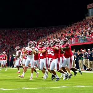 NC State and ECU players compete during the season opener at Carter-Finley Stadium.