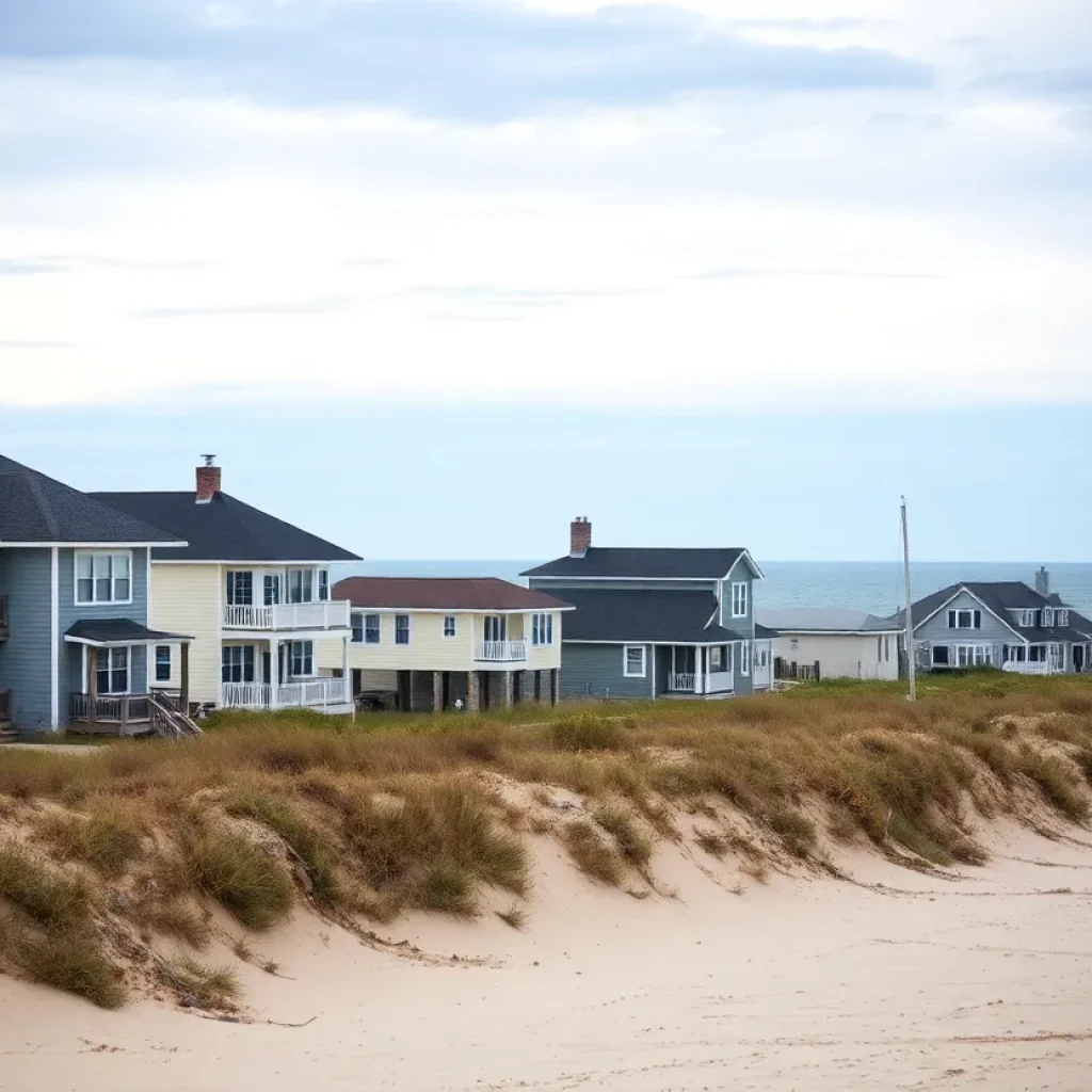 Houses at risk in the Outer Banks due to coastal erosion