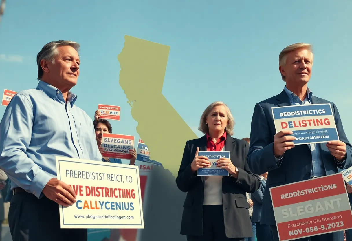 A vibrant political landscape illustrating candidates running in California.