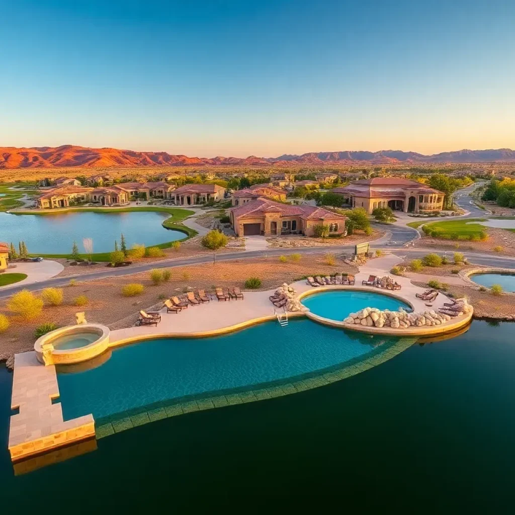 Luxury residential community in Southern Utah with surf pool