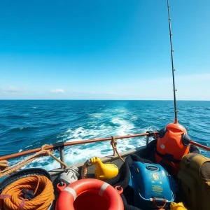 Warm coastal waters with fishing gear indicating safety concerns