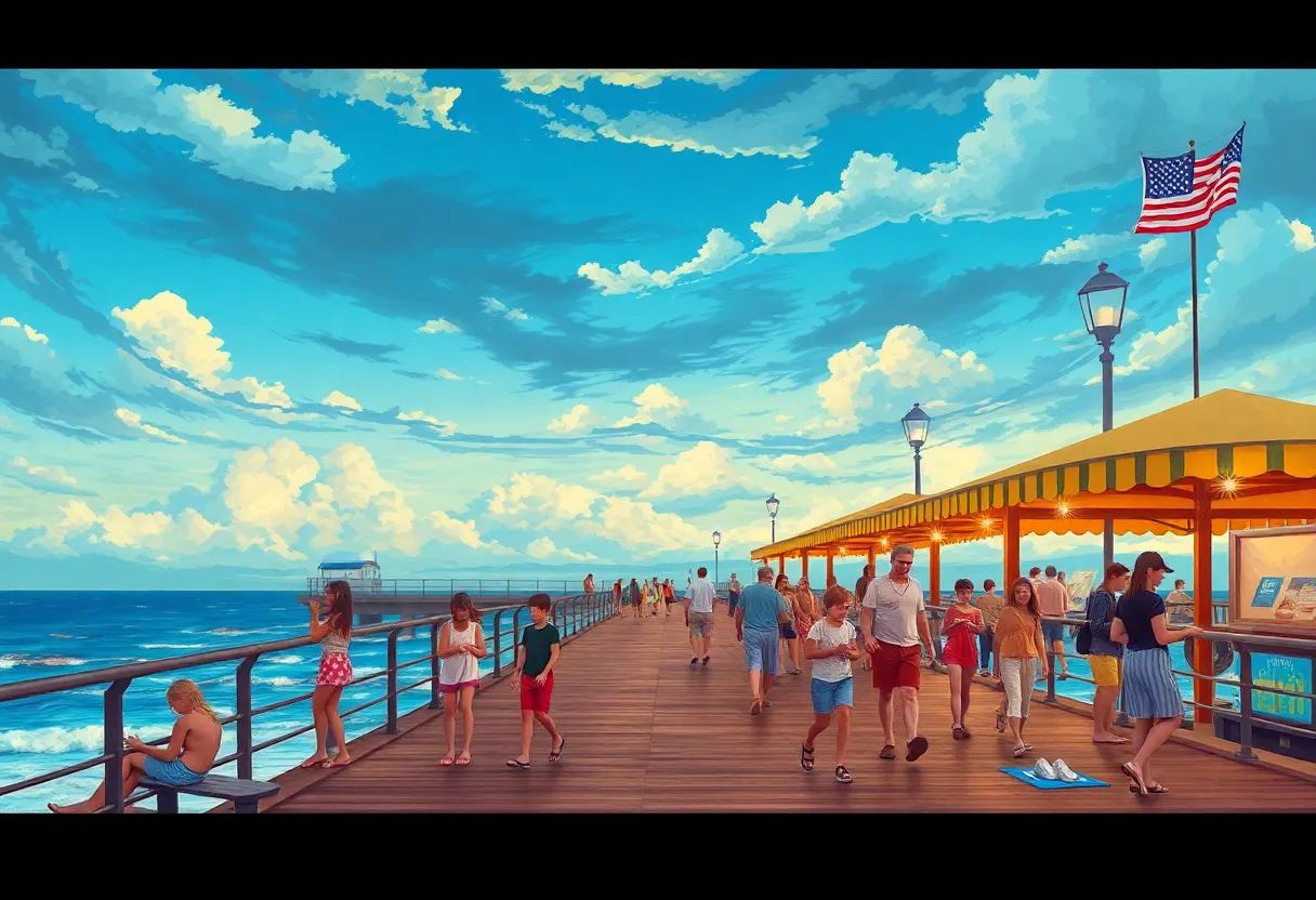 Avalon Pier bustling with activity before the incident