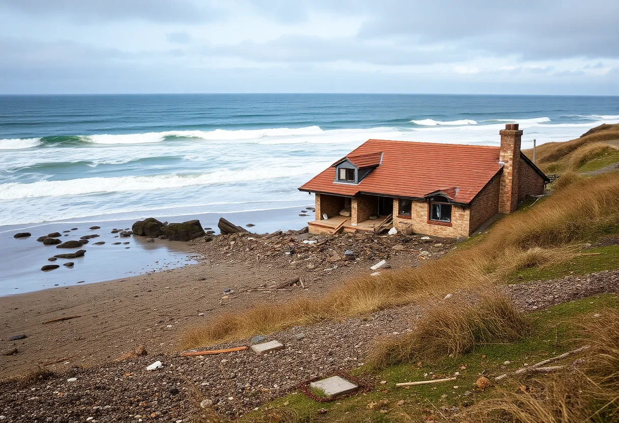 Collapsed house on Tower Circle Road in Buxton