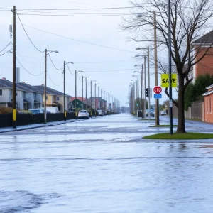 Flooded streets in Carolina Beach due to high tides