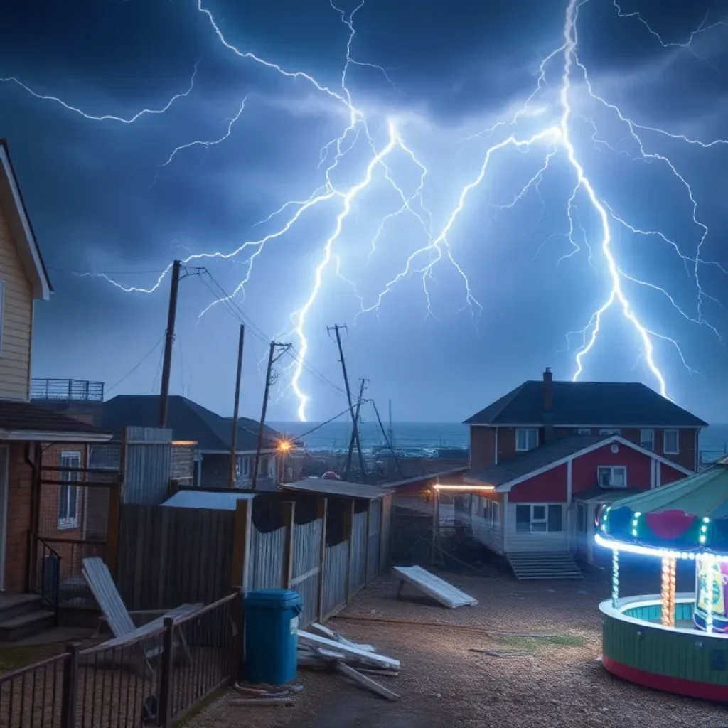 Damage in Corolla after a lightning storm