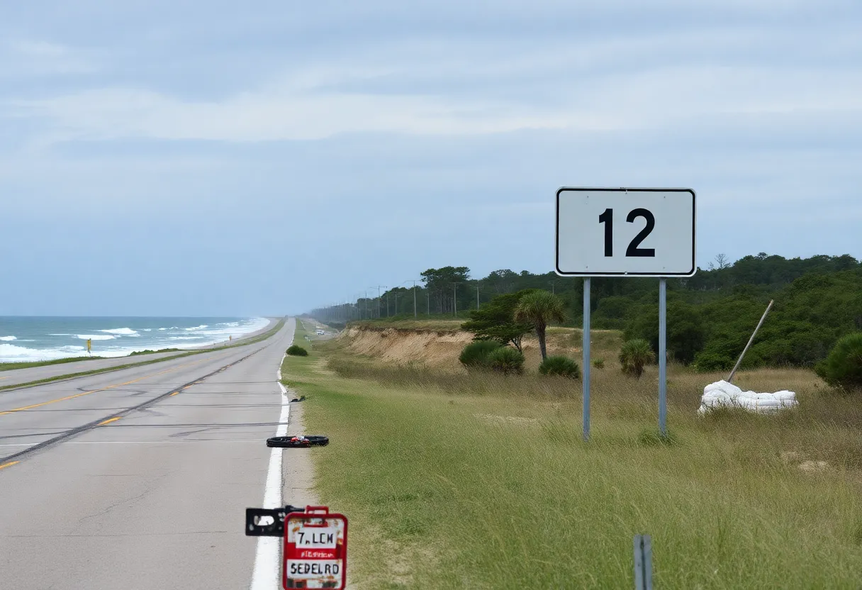 Erosion damage on Highway 12, North Carolina