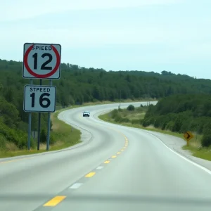 Highway 12 speed limit sign in Outer Banks