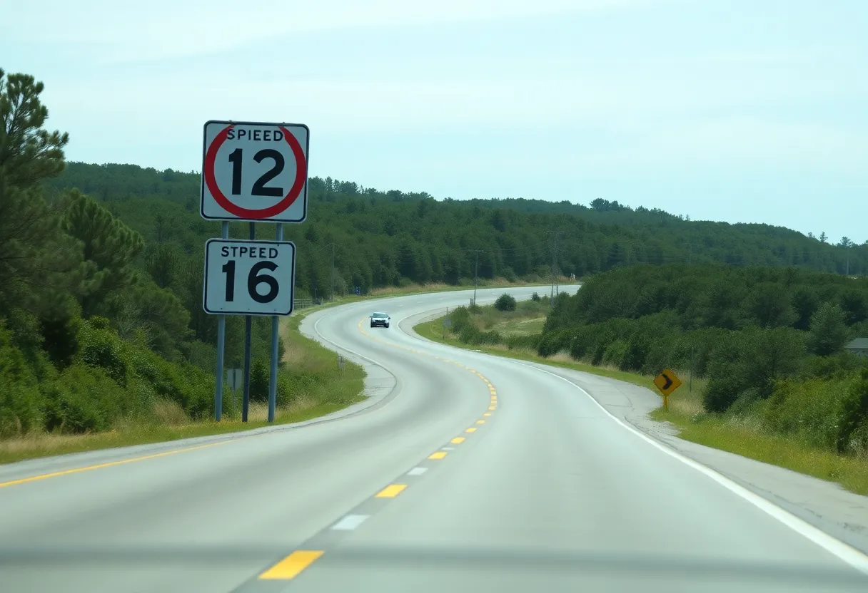 Highway 12 speed limit sign in Outer Banks