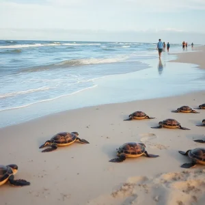 Rescue volunteers assess sea turtle nests after Hurricane Erin on North Carolina's coastline