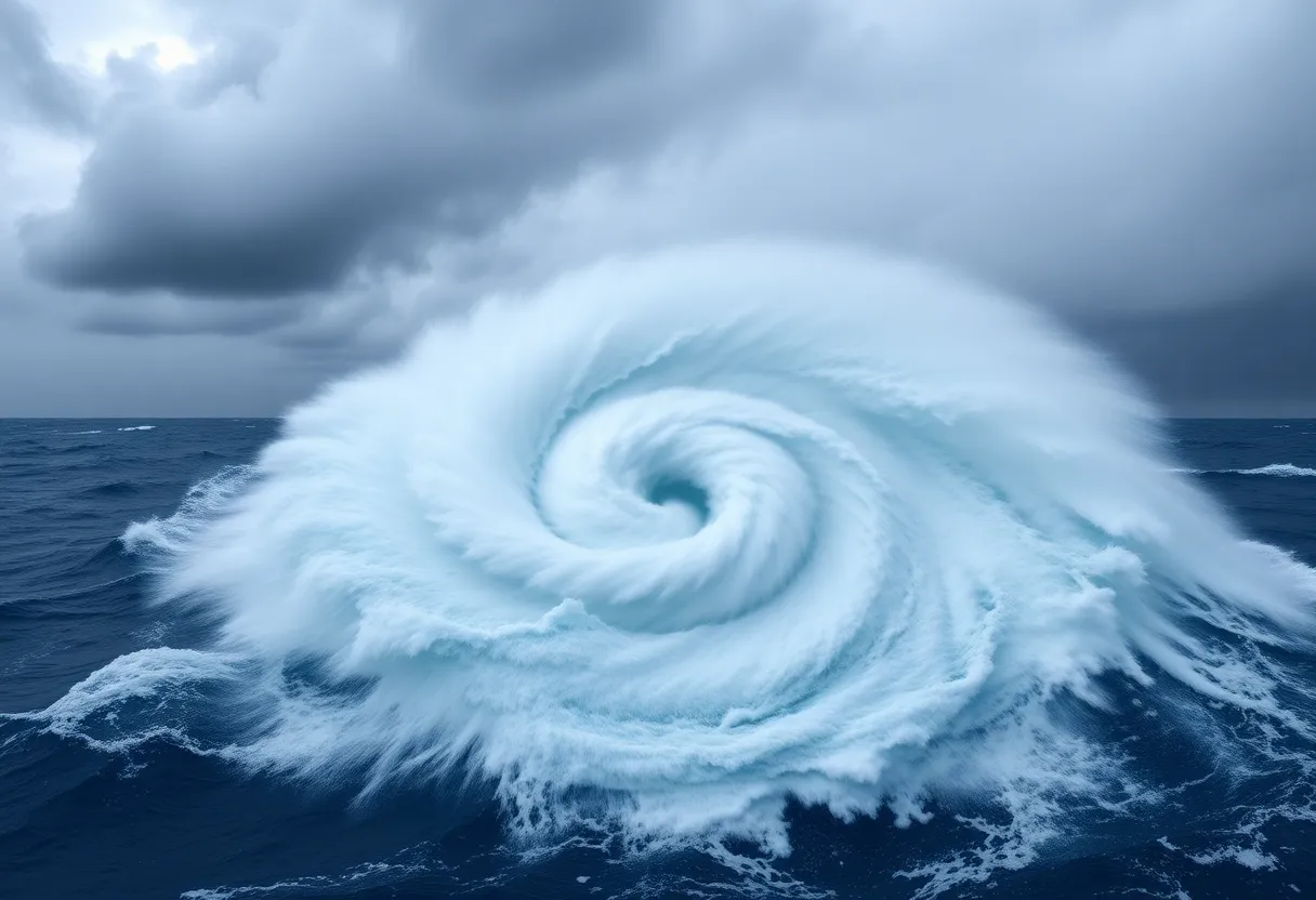 Hurricane Gabrielle off the coast of Bermuda