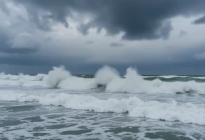 Crashing waves along the Outer Banks during Hurricane Humberto