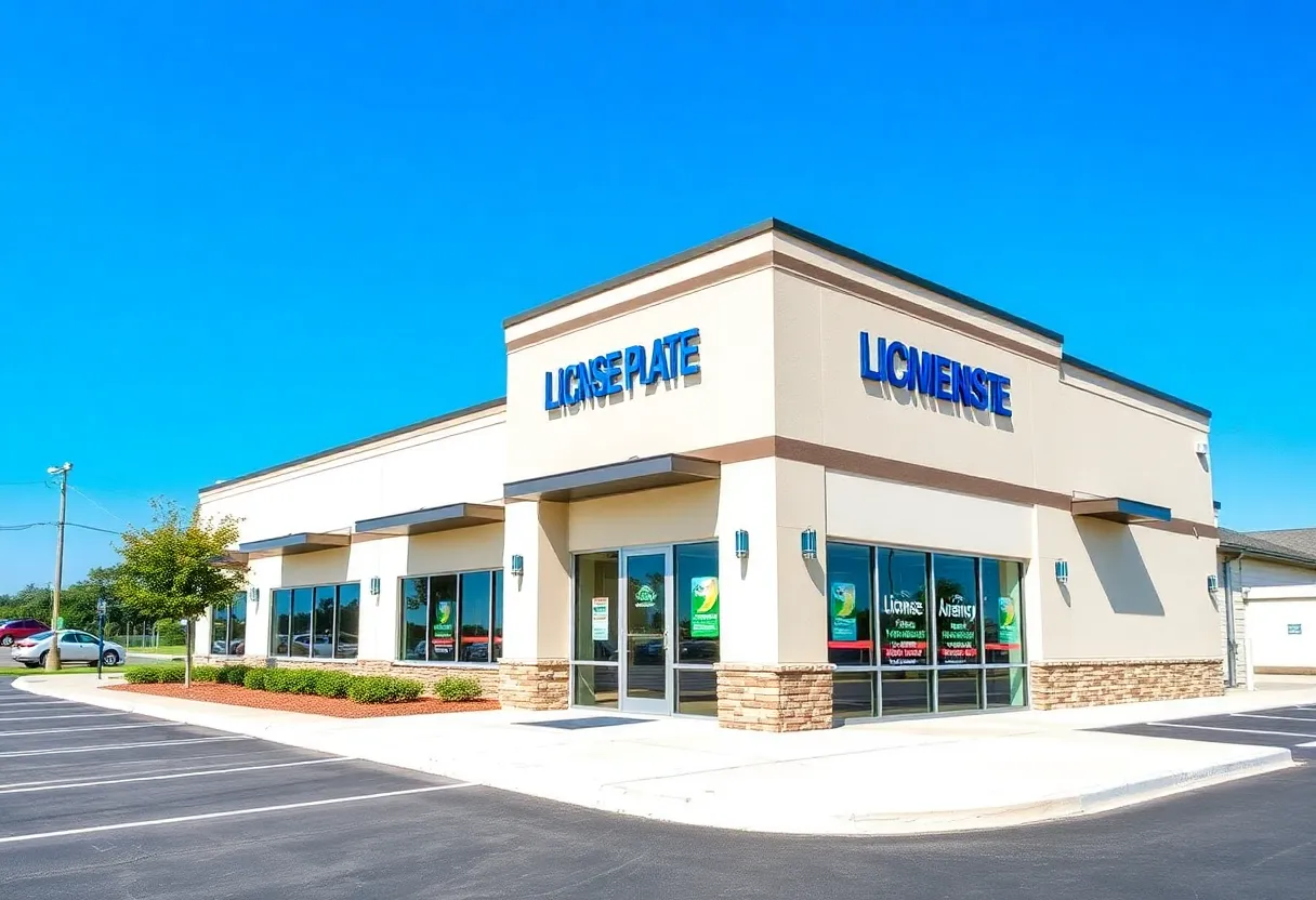 Exterior of the new Kitty Hawk License Plate Agency