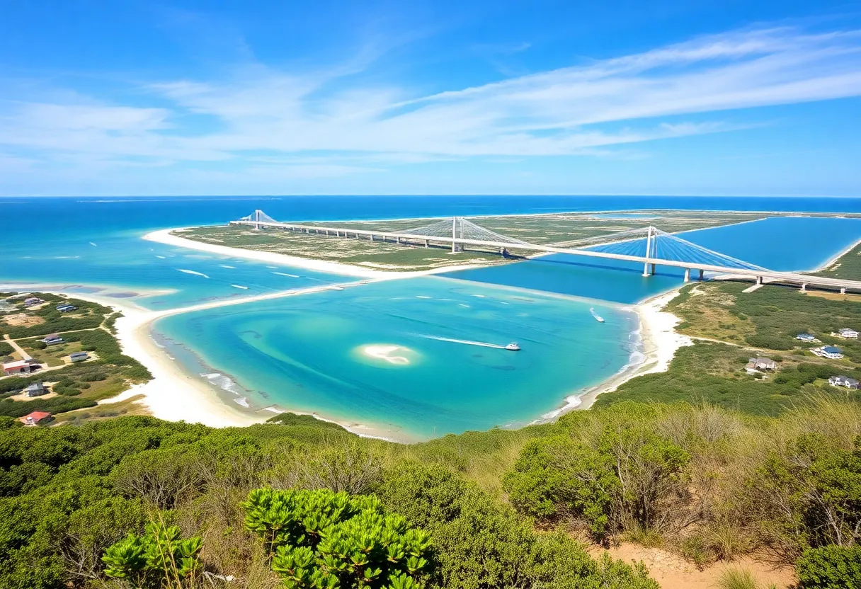 Conceptual design of Mid-Currituck Bridge over the Currituck County coastline