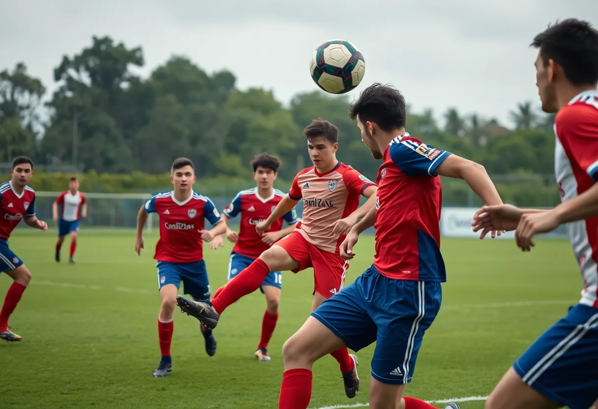NC State women's soccer team in action against East Carolina