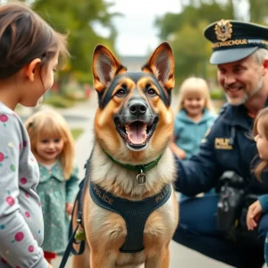 K-9 Officer Brixi interacting with the community at East Carolina University.