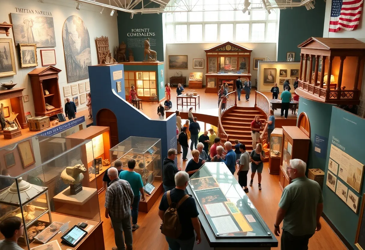 Interactive exhibits at North Carolina museums illustrating culture and history.