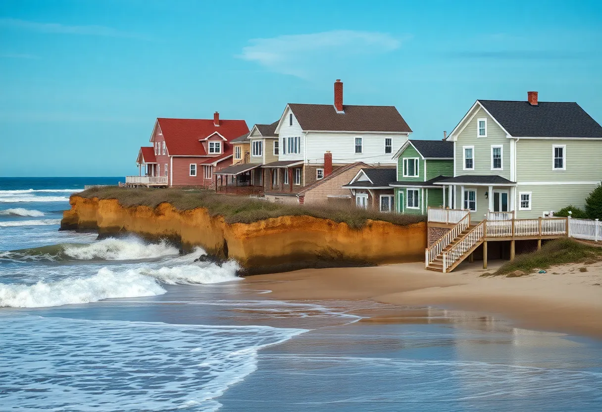 Houses in Outer Banks vulnerable to coastal erosion