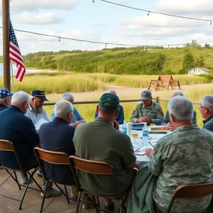 Veterans and active military members participating in a writing workshop at the Coastal Studies Institute.