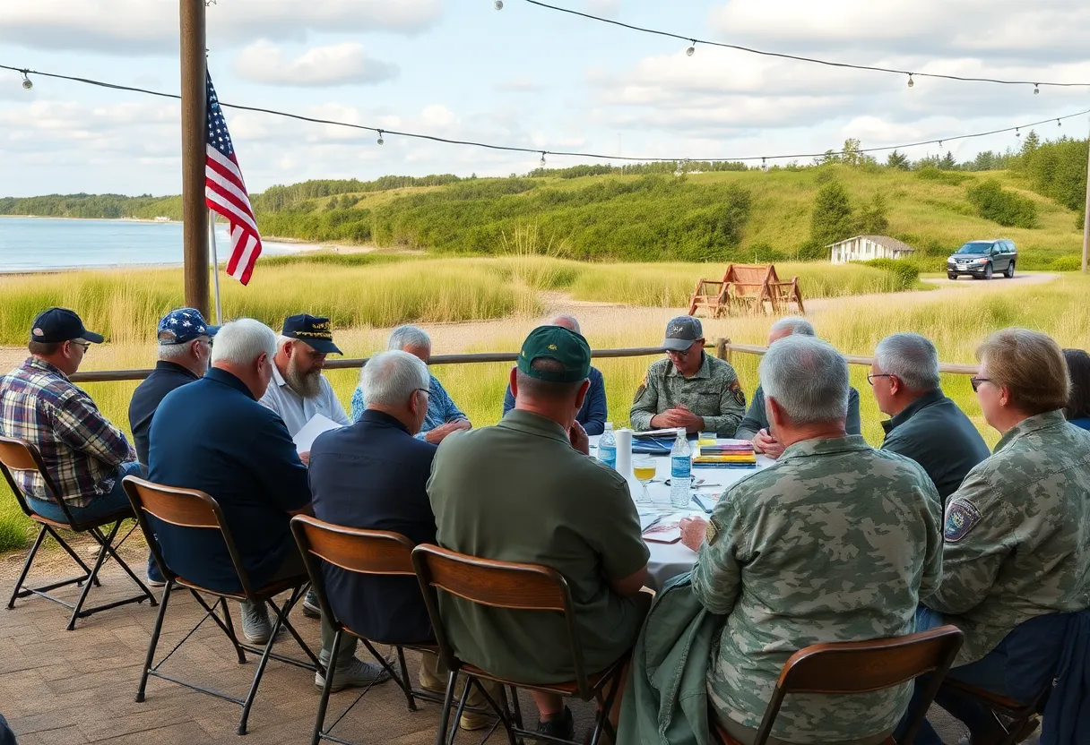 Veterans and active military members participating in a writing workshop at the Coastal Studies Institute.
